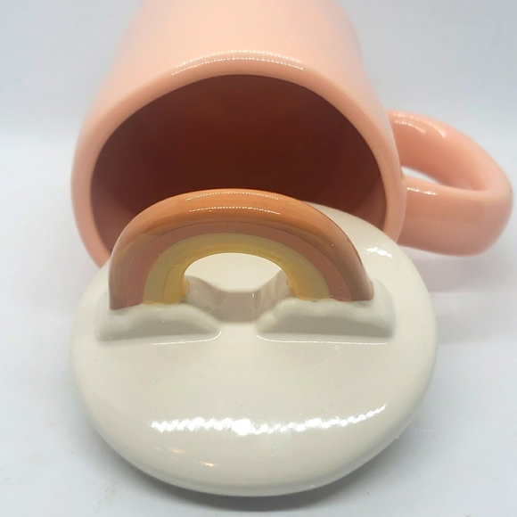 Rae Dunn Human Kind Ceramic Mug w / Rainbow Topper Lid New - Picture 5 of 6